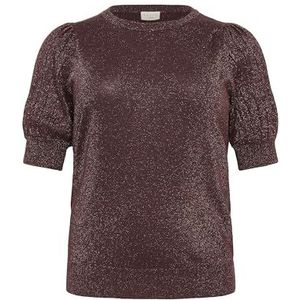 Kaffe - Curve Plus Size - Damestrui - Metallic - Gebreid - Korte Mouwen - Ronde Hals