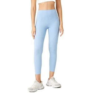 Koton Dames Crop Sport Stitch Detail Leggings, blauw (650), L