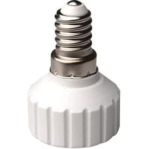 E14 naar GU10 converter in wit, ideaal voor het aanpassen van je gloeilampen en lampen. Perfect voor degenen die op zoek zijn naar veelzijdigheid in probleemloze verlichting in huis.