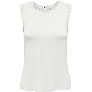 ONLY ONLKANYE S/L LACE Mix JRS Top voor dames, Cloud Dancer, L, cloud dancer, L