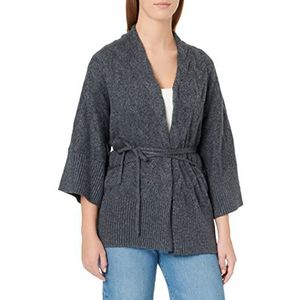 TOM TAILOR Dames Cardigan met ceintuur 1032630, 30281 - Evident Anthracite Melange, L