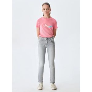 LTB Jeans Jongens-jeansbroek Deonne G Slim medium taille met ritssluiting van katoenmix in lichtgrijs - maat 146 cm, grijs, 146 cm