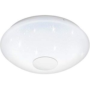 EGLO Voltago 2 Led-plafondlamp, 1 vlammige plafondlamp met kristallen effect, afstandsbediening, lichtkleur (warm wit - koud wit), dimbaar, woonkamerl