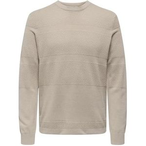 ONLY & SONS Onsmalik Reg 12 Pinaple Crew Knit Noos, Zilvervoering., 3XL