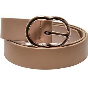 Urban Classics Unisex kleine ring gesp riem, beige/goud, XL