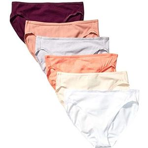 Amazon Essentials Women's Katoenen hoge onderbroek met pijpen (verkrijgbaar in grote maten), Pack of 6, Neutrale tinten, 38