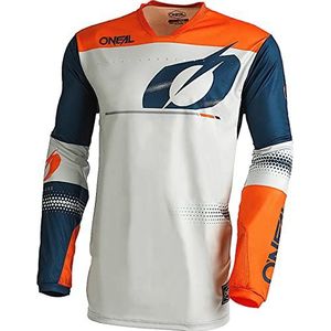 O'NEAL Motocross Shirt Met Lange Mouwen MX MTB Mountainbike | Lichtgewicht Materiaal, Laser Gesneden Ventilatie Gaten, Ergonomische Pasvorm | Hardwear Haze Jersey V.22 | Volwassenen | Blauw Oranje | XL