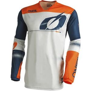 O'NEAL Motocross Shirt Met Lange Mouwen MX MTB Mountainbike | Lichtgewicht Materiaal, Lasergesneden Ventilatie Gaten, Ergonomische Pasvorm | Hardwear Haze Jersey V.22 | Volwassenen | Blauw Oranje | S