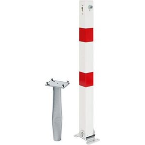 Alberts 787028 Afzetpaal Klappy-Bo | naar keuze in verschillende uitvoeringen | om in beton te gieten, neerklapbaar | wit | paal 70 x 70 mm | hoogte boven de grond 100 cm