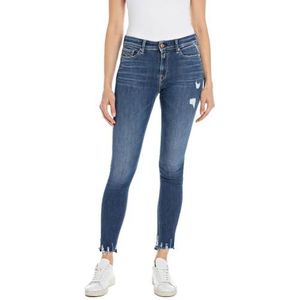 Replay Luzië Skinny fit jeans met hoge taille, 009, medium blue., 25W x 30L