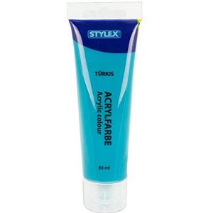 Stylex 28698 - acrylverf op waterbasis, 83 ml tube in turquoise, mat, hoge dekkings- en kleurkracht, lichtbestendig, sneldrogend en waterdicht