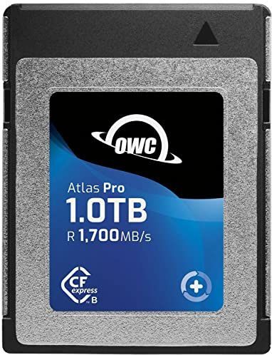 OWC 1.0TB Atlas Pro High-Performance CFexpress Type B Geheugenkaart, Professionele kwaliteit, hoge capaciteit CFX media met supersnel RAW-beeld en tot 8K bioscoopkwaliteit video-opname