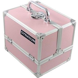 DynaSun BS35 22 x 17 x 18 cm roze designer beautycase make-upkoffer cosmeticakoffer sieradenvak beautycase reiskoffer, Bs35 roze., 24 cm, cosmeticakoffer