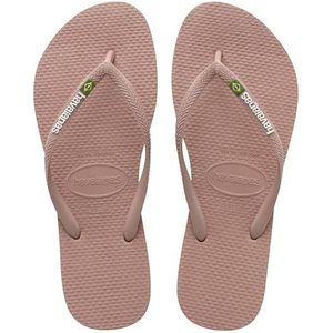 Havaianas HAV Slim Brasil Logo Navy Blue Teenslippers voor dames, paars (Green Dew), 25/26 EU