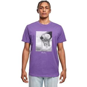 Mister Tee Heren T-shirt Ballin 2.0 Tee, T-shirt met fotoprint voor mannen, regular fit, streetwear, Ultraviolet, M