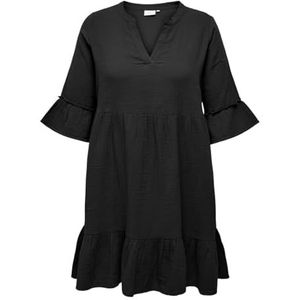 ONLY CARMAKOMA Carthyra Life Peplon Dress WVN, zwart, 46 NL