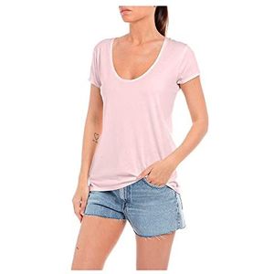 Replay Dames W3787 T-Shirt, 664 Light Rose, L, 664 lichtroze, L