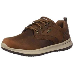 Skechers DELSON-Antigo Oxfords voor heren, Donkerbruin leer, 39.5 EU