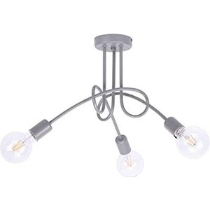 Light-Home Industrieel Pendellamp Edison - Moderne Hanglampe voor Woonkamer, Slaapkamer Eetkamer en Keuken – Metaal - 3 Lichtbronnen - Cement