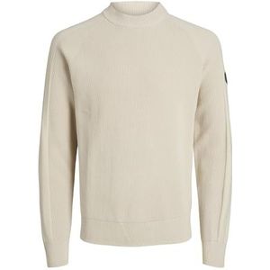 JACK & JONES Heren Jcofilo Knit Mock Neck Sn Gebreide Trui, maanbeam, L