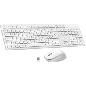 LeadsaiL Draadloos toetsenbord en muis, set van muis en toetsenbord voor computer USB 2,4 GHz, volledige grootte, stil, ergonomisch, numeriek toetsenbord, Italiaanse QWERTY-lay-out voor HP/Lenovo/Mac