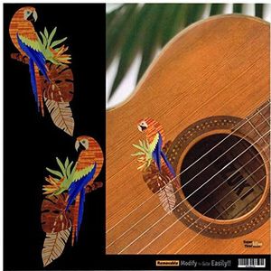 Inlay Stickers voor Gitaren, Bas & Ukuleles - Exotische vogels (papegaaien)