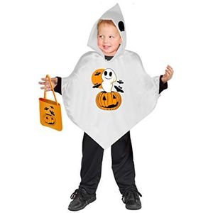 Ghost Baby Poncho disguise fancy dress Halloween boy (One size 3-6 years) with Trick-or-Treat bag