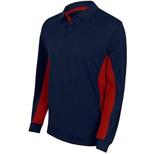 Velilla 105514 61/12 - blauw marineblauw/rood XXL - poloshirt met lange mouwen, maat XXL