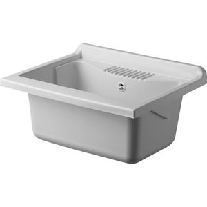 Negrari Oplegbak van PP-kunsthars voor wastafels, vochtbestendig, bestand tegen zuren van normaal gebruik, afvoerset inbegrepen, voor binnen en buiten, 60 x 50 x 30 cm (l x d x h), wit