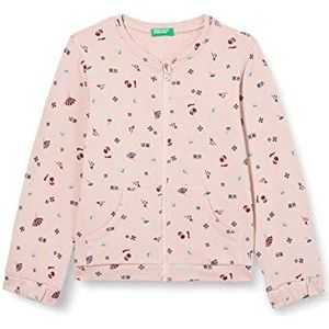 United Colors of Benetton Jas M/L 3KGUG501A gebreide trui cardigan, patroon Japan roze 64R, 82 meisjes