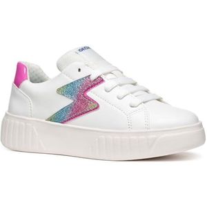 Geox J Mikiroshi Girl A Sneakers voor meisjes, wit, meerkleurig, 31 EU