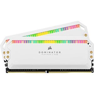 Corsair DOMINATOR PLATINUM RGB DDR4 32GB (2x16GB) 3600MHz C18 Desktop-Arbeitsspeicher (12 Ultra-Heldere CAPELLIX RGB LED's, Gepatenteerde CORSAIR DHX-Koeling, Intel XMP 2.0) Wit