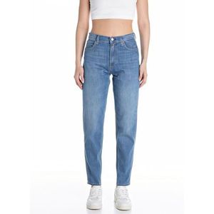Replay Keida Baloon Fit High Waist Jeans voor dames, 009, medium blue., 33W x 32L
