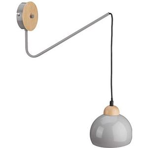 Homemania wandlamp Dama, wandlamp, grijs van metaal, hout, 15 x 40 x 60 cm