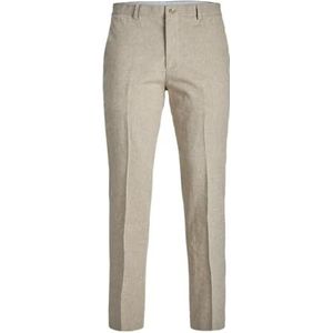 Jack & Jones Jprriviera Linen Broek Slim Fit Pls, beige, 70