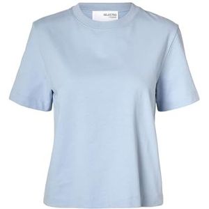 Selected Femme Slfessential Ss Boxy Tee Noos T-shirt voor dames, Cashmere Blue, S