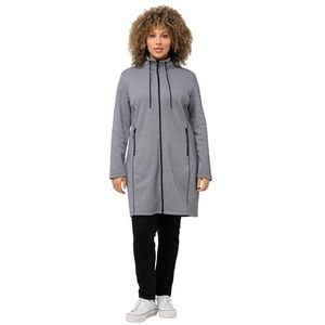 Ulla Popken, Dames grote maten, gebreide jas van fleece lang, zwart, 42/44