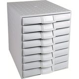 Exacompta - ref. 226040D - Organisatiesysteem - Ladebox ""THE SYSTEM"" met 8 gesloten laden voor A4+ documenten - Afmetingen: Diepte 38,7 x Breedte 28,4 x Hoogte 33,8 cm - Lichtgrijs