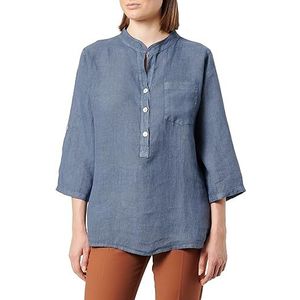 Bonateks, Tuniek shirt van ReInem LeInen met lange zakken, tuniek, DE-maat: 42, Amerikaanse maat: XL, marine - Made in Italy, blauw, 42