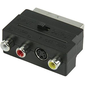 Valueline VLVP31902B tussenstuk voor kabels SCART SCART/S-Video/3 x RCA Zwart