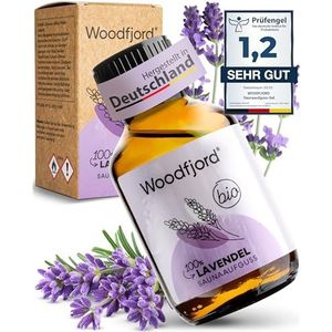 WOODFJORD Sauna-infusie Lavendel Bio, 100 ml, premium sauna-opgietmiddel voor authentieke en duurzame sauna-ervaringen, sauna-olie en saunageur, rustgevend en ontspannend
