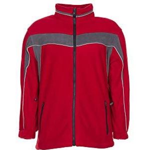 Planam fleece jack ""Plaline"" maat XXXL in rood/leisteen, meerkleurig, 2567064