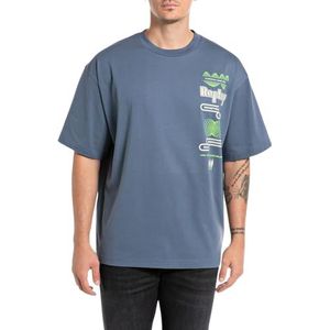 Replay Oversize T-shirt voor heren, 177 poederblauw, M