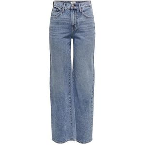 ONLY ONLHope Life Jeans voor dames, wijde jeans met hoge taille, blauw (light blue denim), 33W x 32L