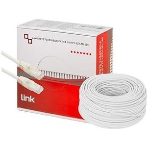 LINK LK6A100W rol netwerkkabel categorie 6A onafgeschermd UTP AWG24 halogeenvrij flexibele kleur wit 100 m kabel aan beide zijden