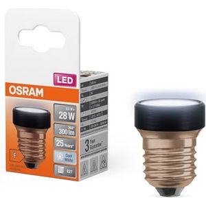 OSRAM LED Star Flat met 3,5 W (zoals 28W), 300lm/4000K, koud wit 840, mat, kunststof in zwart, met E27 schroefdraad, niet dimbaar, 35 mm diameter, 4 stuks