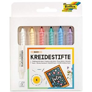 Folia Krijtstiften, set 6 kleuren. 6 Stuk multi