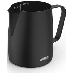 Xavax Melkkannetje, 350 ml (melkkannetje roestvrij staal, melkkannetje voor het opschuimen van melk, melkkan, pitcher, barista-accessoires, koffieaccessoires, melkschuimkannetje, Barista melkkannetje)