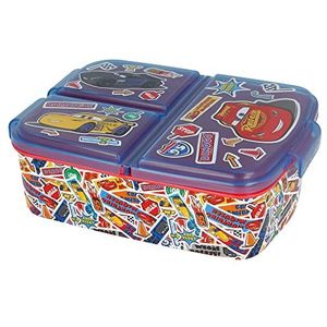 McQueen Cars Broodtrommel 3 vakjes - 18x13 cm - Brooddoos - Lunchbox