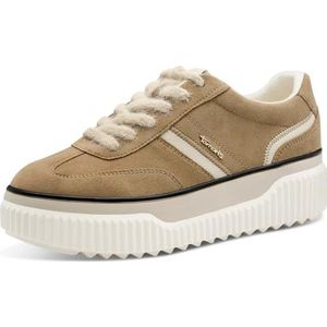 Tamaris - Platte Veterschoenen - Camel - Dames